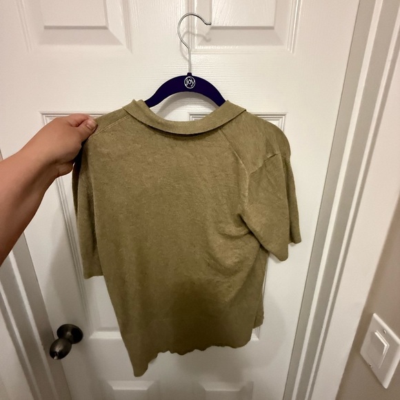 New Without Tags! JJXX olive colour polo blouse and top - Picture 3 of 3